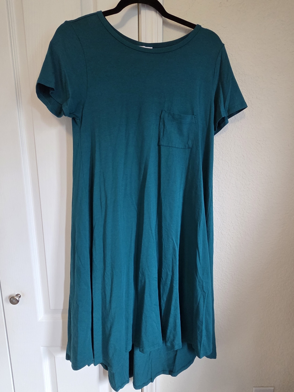 LuLaRoe Teal Short Sleeve Pocket Swing Dress
